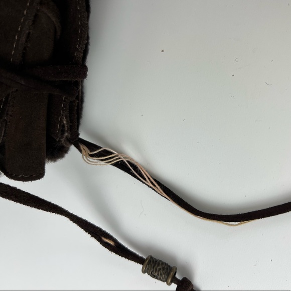 Via Spiga Brown Suede Lace Up Wedge Boots Size 7 1/2 - Picture 7 of 10